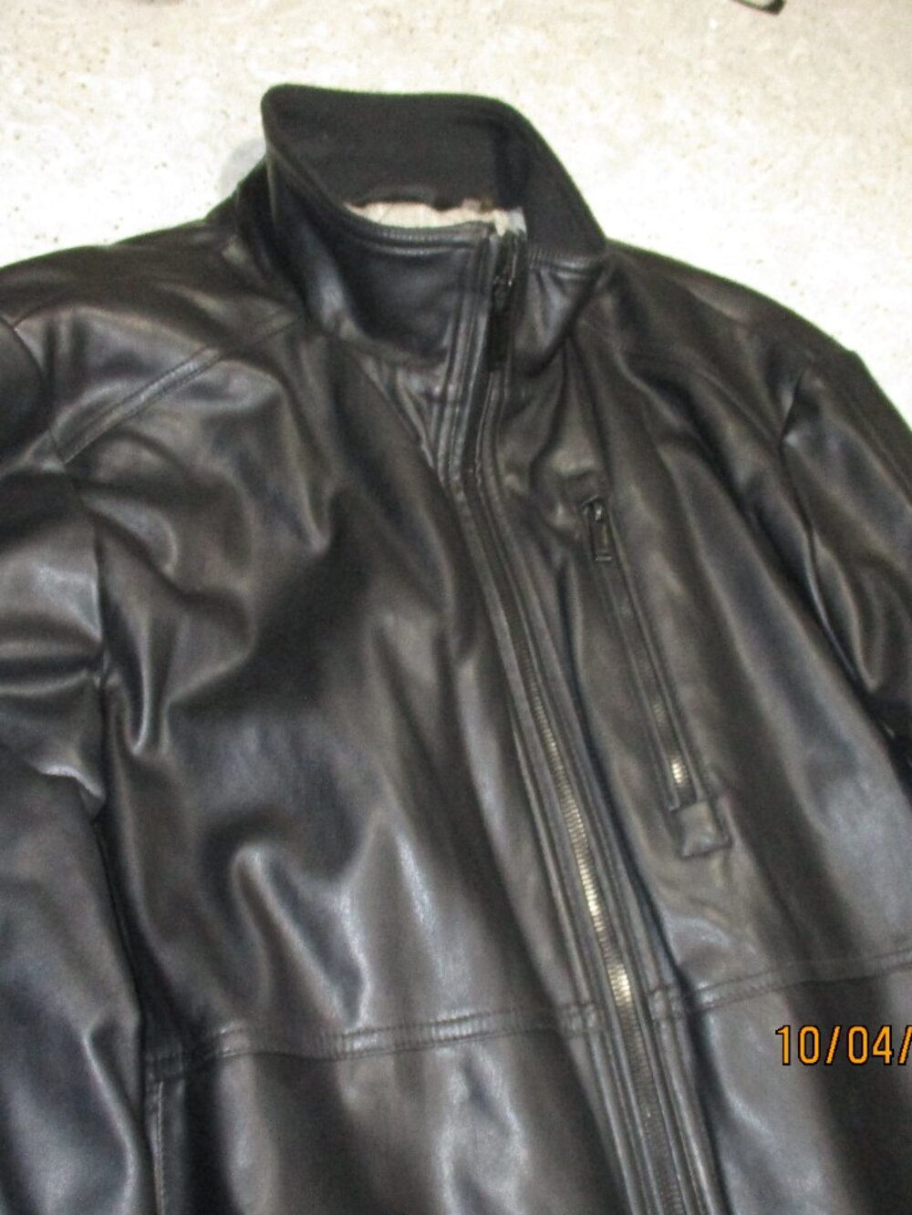 Calvin Klein faux leather jacket, black, xl.